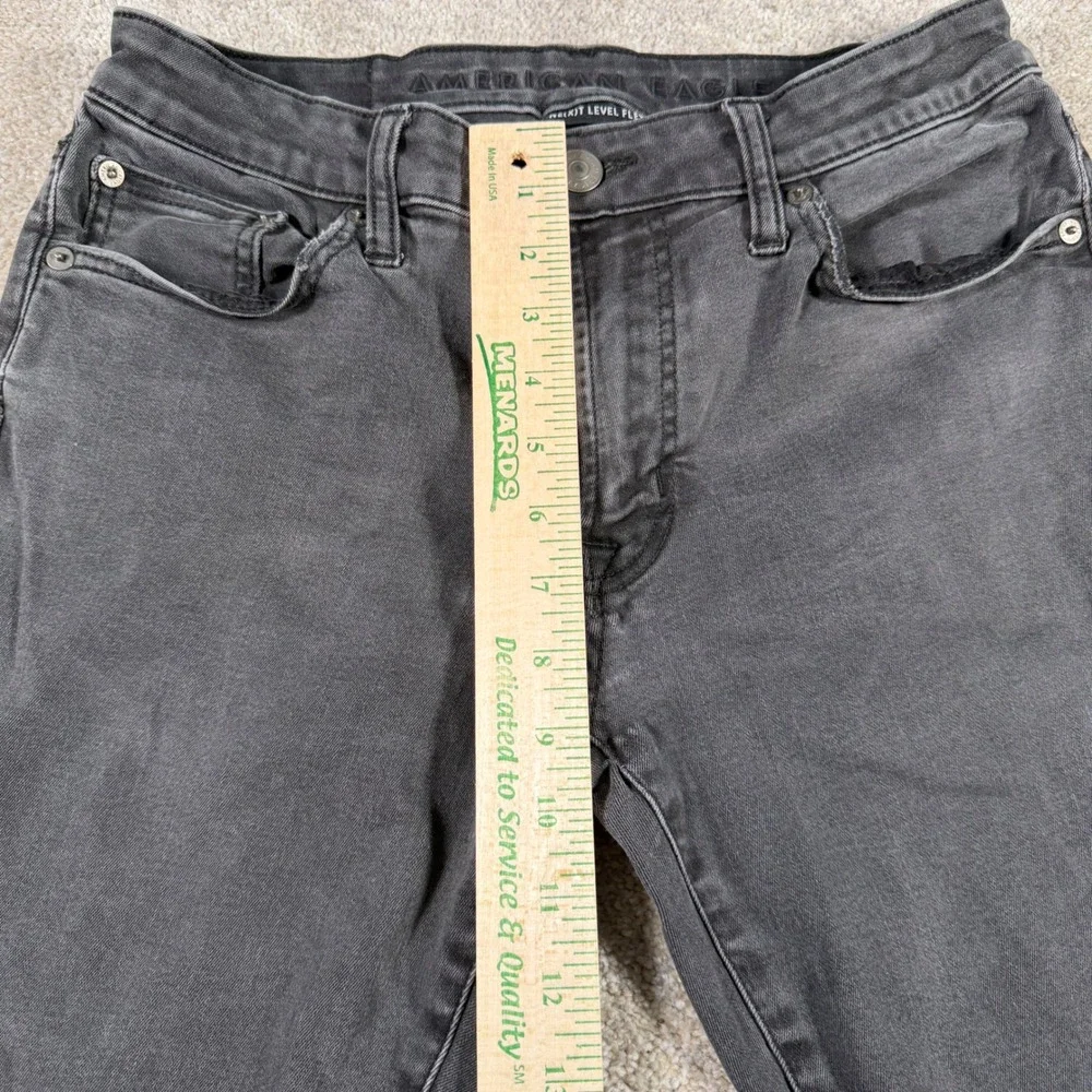 American Eagle Slim Straight Jeans Mens 30x32 (FITS 29x31) Gray Flex Denim